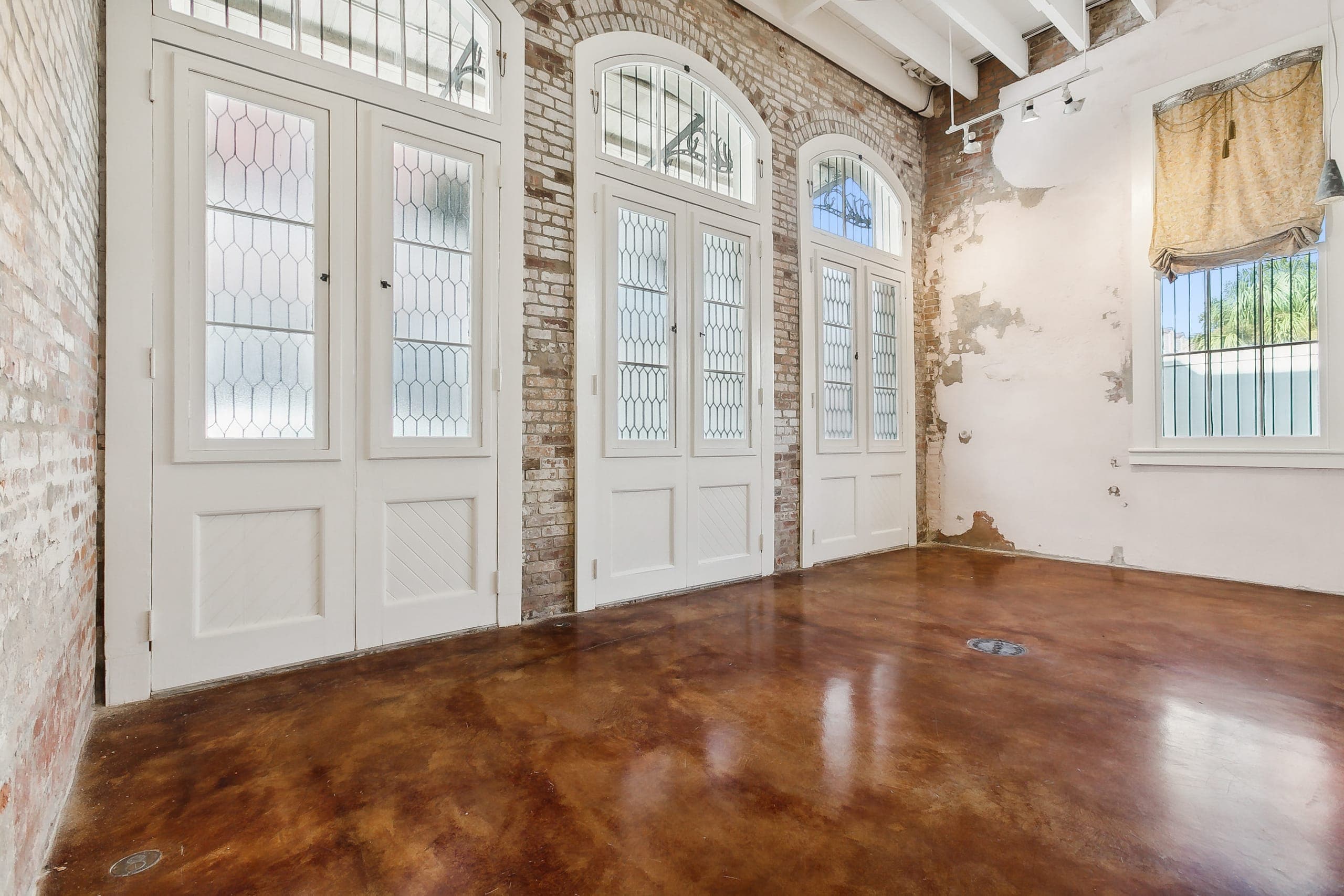 Brick french doors